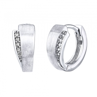 Stříbrné náušnice kruhy Alexa s Brilliance Zirconia QR547SE 