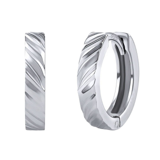 Stříbrné náušnice kruhy broušené Shirin QR304E7