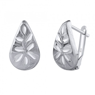 Stříbrné náušnice Lussi dekorované výbrusem QR088E 