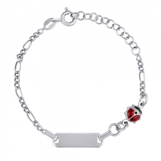 Stříbrný dětský náramek Belle s beruškou GV04804B3-12 cm