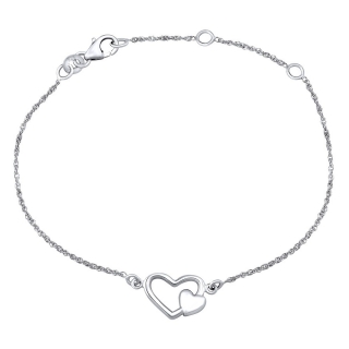 Stříbrný náramek dvojité srdce ZTJ3J72001
