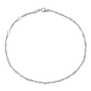 Stříbrný řetízek točený curb na nohu Caitlin 23 + 2 + 2 cm ZT161295A 
