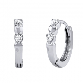 Stříbrné náušnice kruhy Sany s čirými Brilliance Zirconia JJJ1666EW