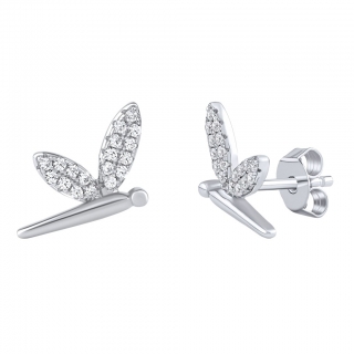 Stříbrné náušnice vážky Gamora s Brilliance Zirconia MW01027E 