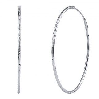 Stříbrné náušnice kruhy Mina broušené 60 mm  JJJ0002E60