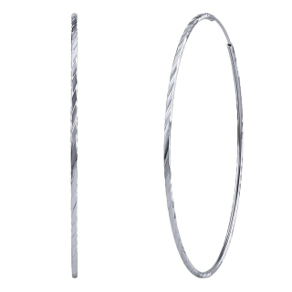 Stříbrné náušnice kruhy Mina broušené 80 mm  JJJ0002E80