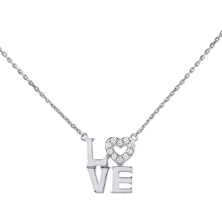 Stříbrný náhrdelník LOVE July s Brilliance Zirconia dámský i dětský MW00225