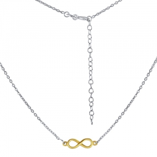Stříbrný/pozlacený náhrdelník s přívěskem Infinity Jeppi ZT180214NGP