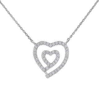 Stříbrný náhrdelník srdce Marion s Brilliance Zirconia MW00332N