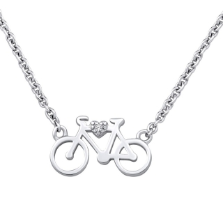 Stříbrný náhrdelník cyklistické kolo MWN10983A
