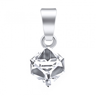 Stříbrný přívěsek kostka se Swarovski® Crystals 6 mm Crystal CAL VSW4841P6C