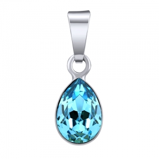 Stříbrný přívěsek Drop ve tvaru kapky Swarovski® Crystals aquamarine VSW4320P10AQ
