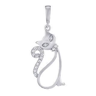 Stříbrný přívěsek Ambra ve tvaru kočky s Brilliance Zirconia PRGPK0051PS
