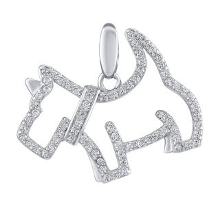 Stříbrný přívěsek Sid ve tvaru psa s Brilliance Zirconia JJJ0270P