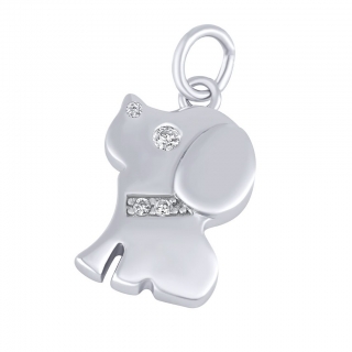Stříbrný přívěsek Phoebe ve tvaru psa s Brilliance Zirconia JJJ0629P