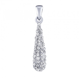 Stříbrný přívěsek kapky 22 mm se Swarovski® Crystals čirý ZT36106EW