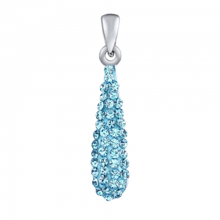 Stříbrný přívěsek kapky 22 mm se Swarovski® Crystals modré ZT36106PLB