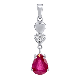 Stříbrný přívěsek Barbara s přírodním rubínem a Brilliance Zirconia FW15406PR