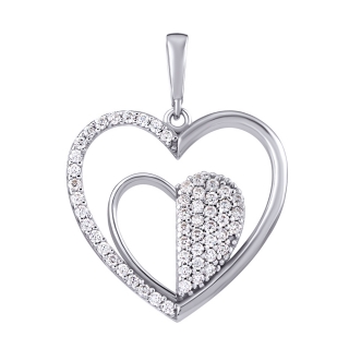 Stříbrný přívěsek srdce Louise s Brilliance Zirconia PRGPK0033PS