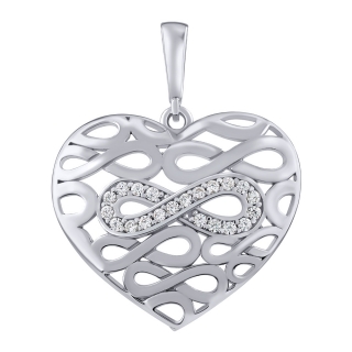 Stříbrný přívěsek srdce Infinity Mathilde s Brilliance Zirconia PRGPKP0822PS