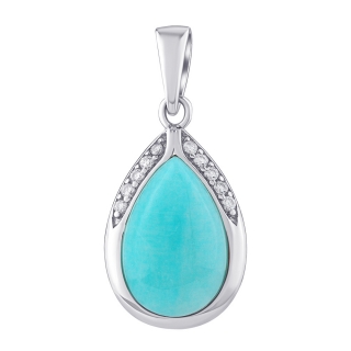 Stříbrný přívěsek s pravým amazonitem a Brilliance Zirconia JST13327PAZ
