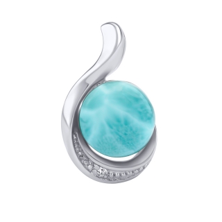 Stříbrný přívěsek Geonna s přírodním larimarem a Brilliance Zirconia JSTP14626LR
