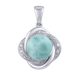 Stříbrný přívěsek Ariel s přírodním larimarem a Brilliance Zirconia JSTP14738LR