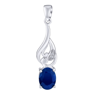 Stříbrný přívěsek Jessica s pravým safírem a čirými Brilliance Zirconia FWP15399BS