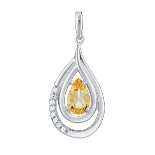 Luxusní stříbrný přívěsek s pravým Citrínem a Brilliance Zirconia FWP10130CI