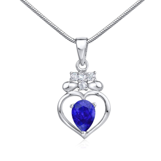 Stříbrný přívěsek SRDCE s pravým přírodním topazem Swarovski Gemstone JJJP88B