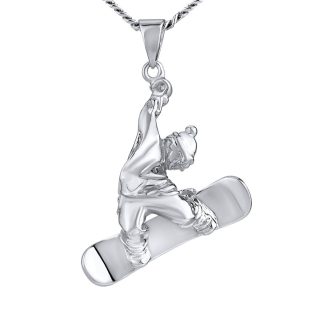 Stříbrný přívěsek snowboardista JJJ1987