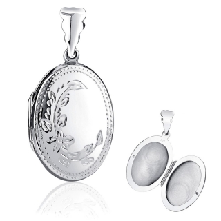 Stříbrný medailonek otevirací s rytím 27x20 mm PRML10145