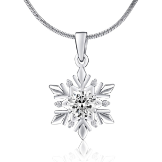 Stříbrný přívěsek sněhová vločka se Swarovski® Zirconia JJJP0811