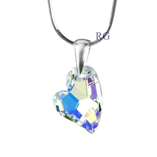 Stříbrný přívěsek Devoted 2 U Heart 17mm Crystal AB se Swarovski® Crystals LSW125P