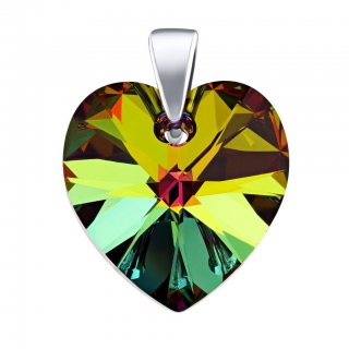 Stříbrný přívěsek SRDCE 14mm Vitrail Medium se Swarovski Crystal LSW070P