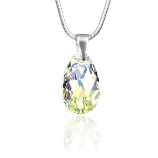 Stříbrný přívěsek Kapka 16mm Crystal AB se SWAROVSKI ELEMENTS LSW109P