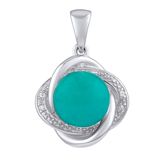 SILVEGO stříbrný přívěsek Ariel s přírodním amazonitem a Brilliance Zirconia JST14738PAZ