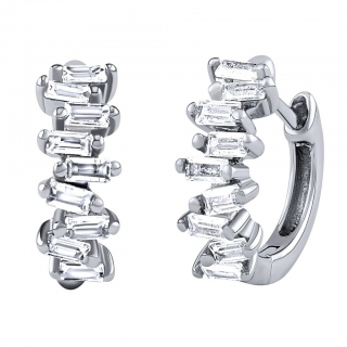 Stříbrné náušnice kruhy Bernie s Brilliance Zirconia DCC1541EW