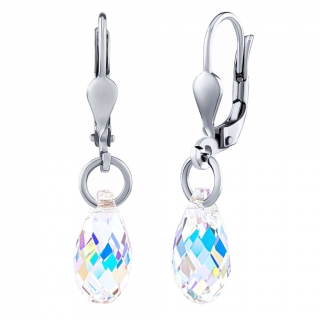 Stříbrné náušnice Hildegard se Swarovski® Crystals Aurora Boreale SILVEGOB31542SKLAB