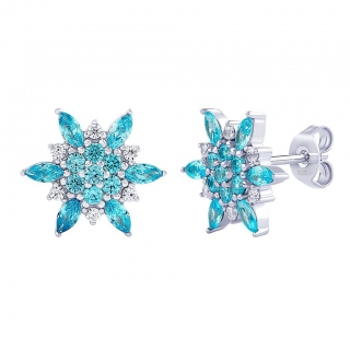 Stříbrné náušnice vločky Alesia s Brilliance Zirconia MW13286ELB