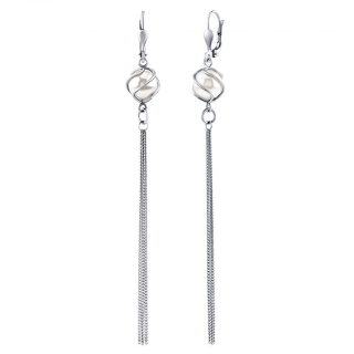 Stříbrné náušnice řetízkové se Swarovski® Crystals SILVEGOB32559KLSWW