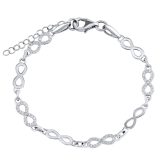 Stříbrný náramek Tina s Infinity a Brilliance Zirconia