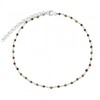Stříbrný náramek s pravým achátem Arika 2mm INS1013BAG