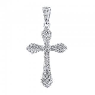 Stříbrný přívěsek křížek Arzal s čirými Brilliance Zirconia MW3075P