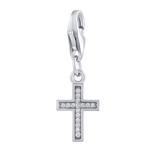 Stříbrný přívěsek křížek Abrid s Brilliance Zirconia MW02208P