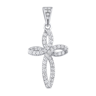 Stříbrný přívěsek křížek Furlac s čirými Brilliance Zirconia MW2883P