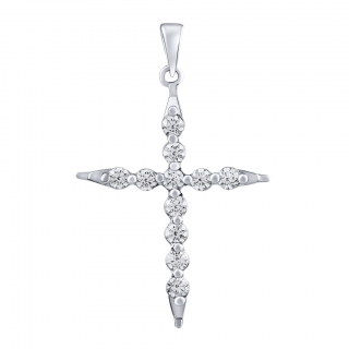 Stříbrný přívěsek křížek Gamiel s čirými Brilliance Zirconia MW0524P
