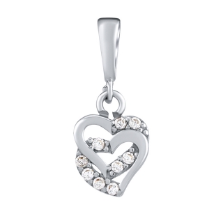 Přívěsek srdce Destini z bílého zlata s Brilliance Zirconia PRGPNP0026PGW