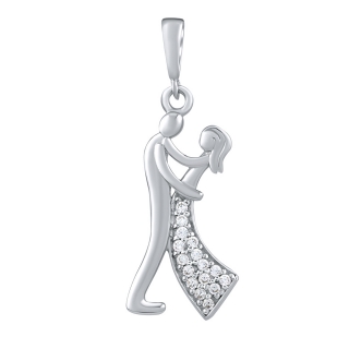 Přívěsek tanečníci z bílého zlata s Brilliance Zirconia PRGPAP0631PGW