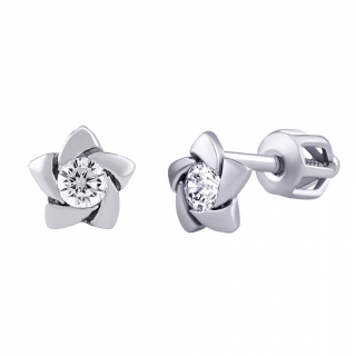 Stříbrné náušnice kytičky Claudia čirými Brilliance Zirconia SILVEGOB70360BDSW